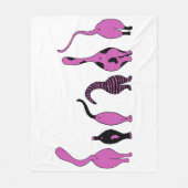 パープルキャットお尻 フリースブランケット (正面)