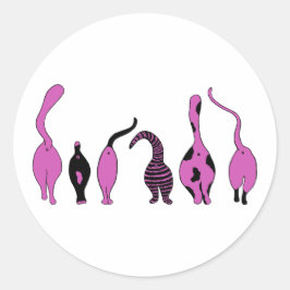 パープルキャットお尻 ラウンドシール