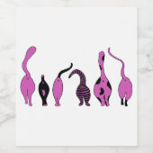 パープルキャットお尻 ワインラベル (シングルラベル)