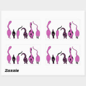 パープルキャットお尻 長方形シール (シート)