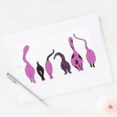 パープルキャットお尻 長方形シール (封筒)
