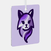 パープルキャットスタイリッシュ メタルオーナメント (正面右)