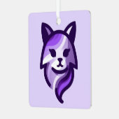 パープルキャットスタイリッシュ メタルオーナメント (正面左)