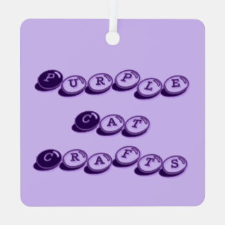 パープルキャットスタイリッシュ メタルオーナメント