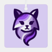 パープルキャットスタイリッシュ メタルオーナメント (正面)