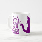パープルキャット コーヒーマグカップ (正面左)