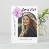 パープルキャップ フォト 卒業パーティー 招待状 (スタンド正面)