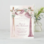 パープルキャノピー花模様ブリデスメイドランチョン招待状 (スタンド正面)