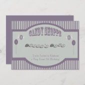 パープルキャンディショッペ招待状 招待状 (正面/裏面)