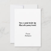 パープルキャンディーコーントリック/ハロウィンのトリート カード (裏面)