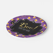 パープルキャンディーコーン&金ゴールドドッお洒落トハロウィン ペーパープレート (アングル)