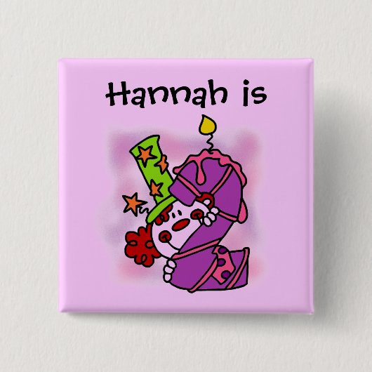 パープルキャンドルピエロ2ndバースデーボタン 缶バッジ (正面)