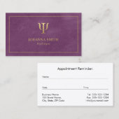 パープルキャンバスゴールデンフレーム心理学者Psiシンボル 予約カード (正面/裏面)