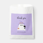 パープルキュート幽霊ハローウィンパーティサンキュー フェイバーバッグ (正面)