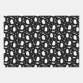 パープルキュート幽霊&こうもりオレンジハロウィーン ラッピングペーパーシート (正面3)