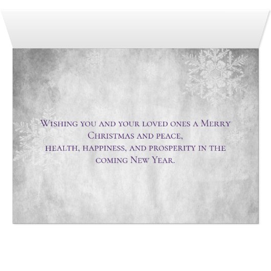 パープルキュート雪だるまホリデーグリーティングカード (内部横(下))