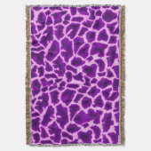 パープルキリンプリント スローブランケット (正面縦)