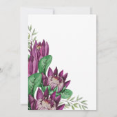 パープルキングプロテアウォーターカラーアート 招待状 (裏面)