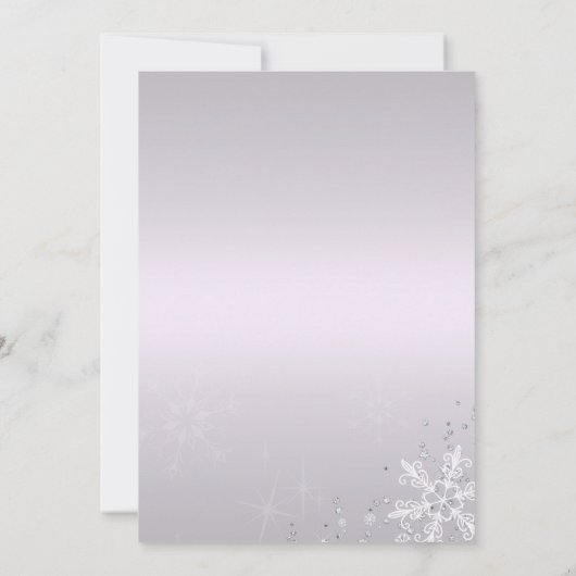 パープルキンセアニェラウィンターワンダーランドスノーフレーク 招待状 (裏面)