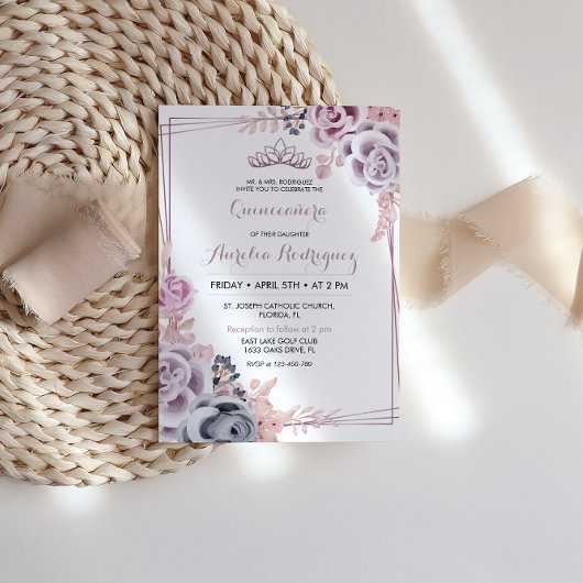 パープルキンセアニェラ招待状キンセアニェラ誕生日 招待状