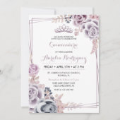 パープルキンセアニェラ招待状キンセアニェラ誕生日 招待状 (正面)