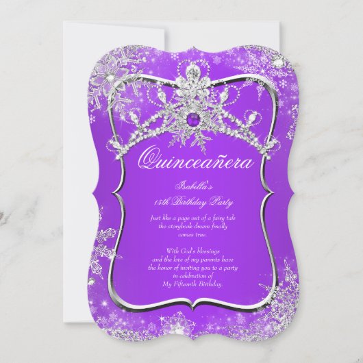 パープルキンセアニェラ15thウィンターワンダーランド 招待状 (正面)