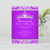 パープルキンセアニェラ15th誕生日パーティティアラ2 招待状 (スタンド正面)