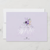 パープルキンセアニラプリンセスドレスサンキューカード 招待状 (裏面)