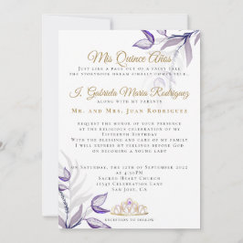 パープルキンセアニラミクリンスアニョスフォルラジェモラド 招待状