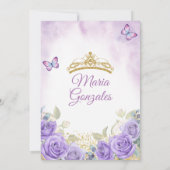 パープルキンセアニラ金ゴールドクラウンメキシコバタフライ 招待状 (裏面)