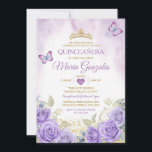 パープルキンセアニラ金ゴールドクラウンメキシコバタフライ 招待状<br><div class="desc">キンセアニラパープル&金ゴールドクラウンメキシカンバタフライ招待状ミクリン15 Anos,  16誕生日, </div>