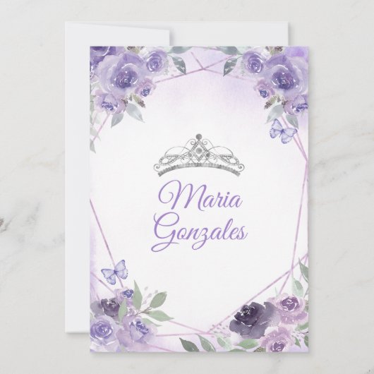 パープルキンセアニラ15アノスクラウンメキシカンバタフライ 招待状 (裏面)