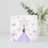 パープルキンセアニラ15アノスバタフライ金ゴールドグリッター 招待状 (スタンド正面)