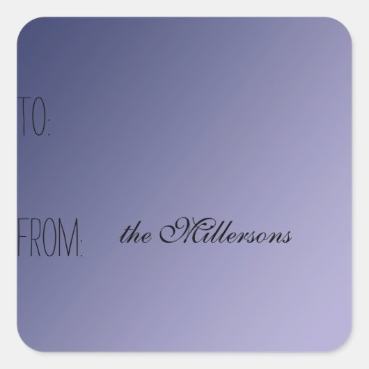 パープルギフトグラデーションラベル スクエアシール (正面)