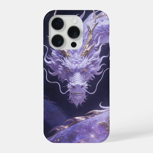 パープルギャラクシードラゴン | 神秘的な宇宙ドラゴン幻想 iPhoneケース (裏面)