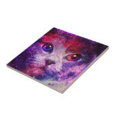 パープルギャラクシー猫 タイル (側面)