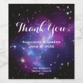 パープルギャラクシー ウェディング サンクス ワインラベル (シングルラベル)