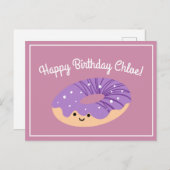 パープルギャラクシー スプリンクラーズ ドーナツ 誕生日 ポストカード (正面/裏面)