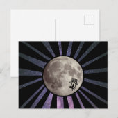 パープルギャラクシー & ムーン with アストロノーツ宇宙ポストカード ポストカード (正面/裏面)