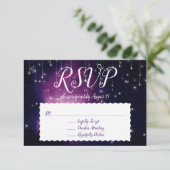 パープルギャラクシー 天体星 RSVP 返信 招待状 (スタンド正面)