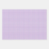 パープルギンガムとフラワーのラッピングペーパー シ ラッピングペーパーシート (正面)