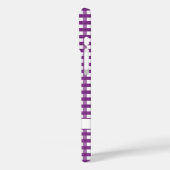 パープルギンガムチェックモノグラムのカスタムケースメイト Case-Mate iPhoneケース (裏面 / 左)