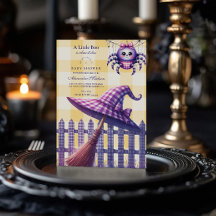 パープルギンガムハロウィーンベビーシャワー