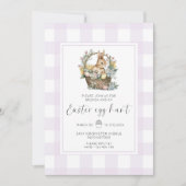 パープルギンガムバニーイースターエッグ狩り 招待状 (正面)