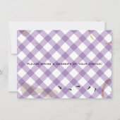 パープルギンガムピクニックBBQパーティー招待状 招待状 (裏面)
