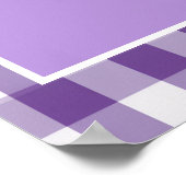 パープルギンガムモノグラム結婚クレストへようこそ ポスター (角)