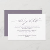 パープルクかわいらしラシク結婚ズのゲスト詳細 エンクロージャーカード (正面/裏面)