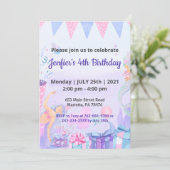 パープルクイーンベビーテーマ誕生日 招待状 (スタンド正面)