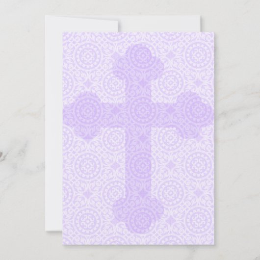 パープルクエレガントロスカスタム洗礼招待状 招待状 (裏面)
