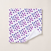 パープルクォーツアメジスト柄バスルーム用タオルセット バスタオルセット (ウォッシュタオル)